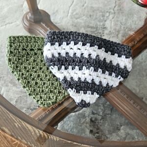 Handmade Small Dog Bandanas - Set Of 2 - Crochet